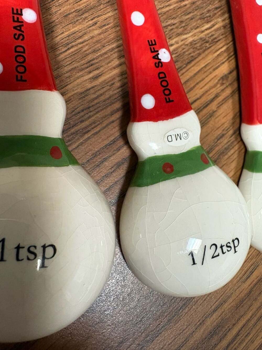 Snowman Holiday Ceramic Measuring Spoon Set - Picture 10 of 11